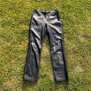 Ralph Lauren black label leather pants w/ side detail